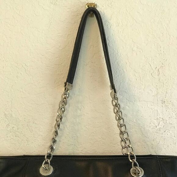 Jessica Simpson shoulder bag purse black bow white - Picture 7 of 9